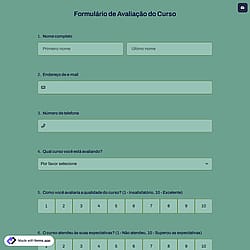 Formulário de Avaliação do Curso