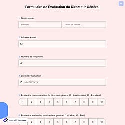 Formulaire de Evaluation du Directeur Général