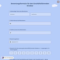 Bewertungsformular für den Geschäftsführenden Direktor