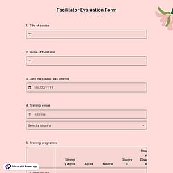 Facilitator Evaluation Form
