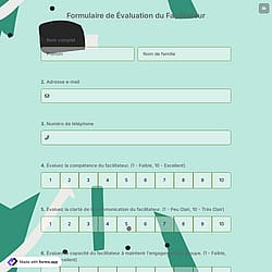 Formulaire de Évaluation du Facilitateur