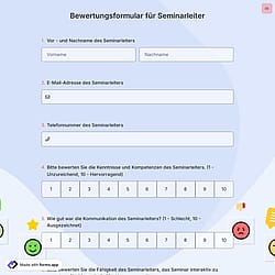 Bewertungsformular für Seminarleiter