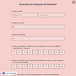 Formulário de Avaliação do Facilitador