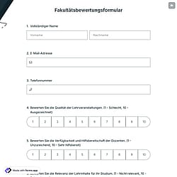 Fakultätsbewertungsformular
