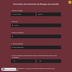 Formulario de Evaluación de Riesgos de Incendio