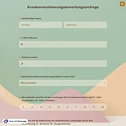 Krankenversicherungsbewertungsumfrage