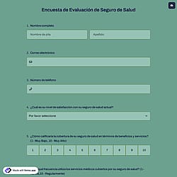 Encuesta de Evaluación de Seguro de Salud