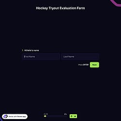 Hockey Tryout Evaluation Form
