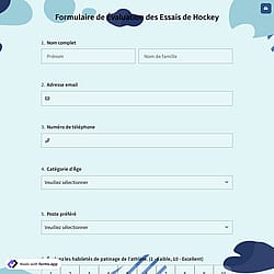 Formulaire de Évaluation des Essais de Hockey