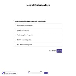 Hospital Evaluation Form 