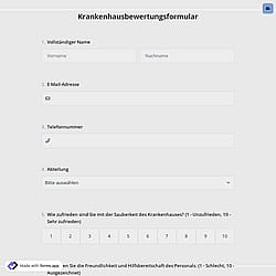 Krankenhausbewertungsformular