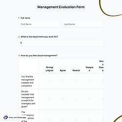 Management Evaluation Form