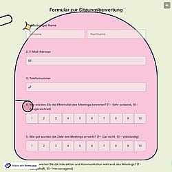 Formular zur Sitzungsbewertung