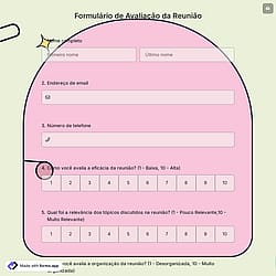 Formulário de Avaliação da Reunião