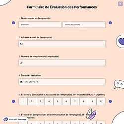 Formulaire de Evaluation des Performances