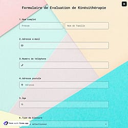 Formulaire de Evaluation de Kinésithérapie