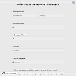 Formulario de Evaluación de Terapia Física