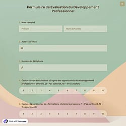 Formulaire d'évaluation du développement professionnel