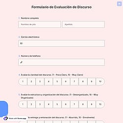 Formulario de Evaluación de Discurso