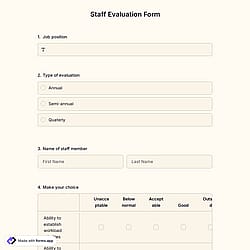 Staff Evaluation Form