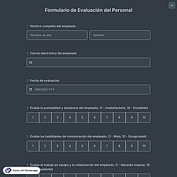 Formulario de Evaluación del Personal