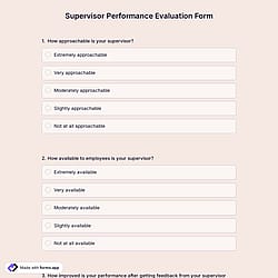 Supervisor Performance Evaluation