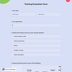 Training Evaluation Form 