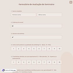 Formulário de Avaliação do Seminário