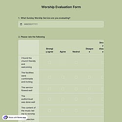 Worship Evaluation Form