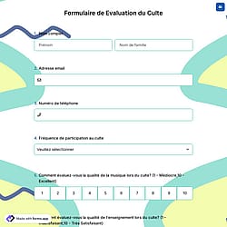 Formulaire de Evaluation Culte