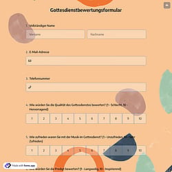 Gottesdienstbewertungsformular
