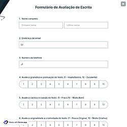 Formulário de Avaliação de Escrita