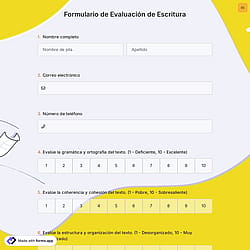Formulario de Evaluación de Escritura