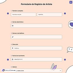 Formulario de Registro de Artista