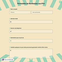 Formulaire de nomination aux prix