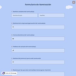 Formulario de nominación a premios