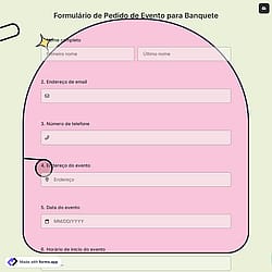 Formulário de Pedido de Evento para Banquete