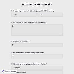 Christmas Party Questionnaire