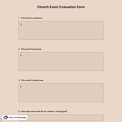Church Event Evaluation Form 