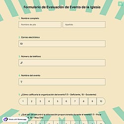 Formulario de Evaluación de Evento de la Iglesia