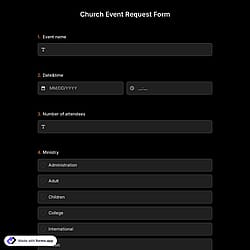 Church Event Request Form 