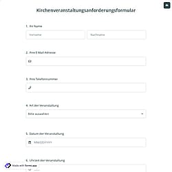 Kirchenveranstaltungsanforderungsformular