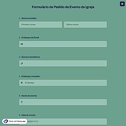 Formulário de Pedido de Evento da Igreja