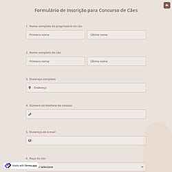 Formulário de Inscrição para Concurso de Cães