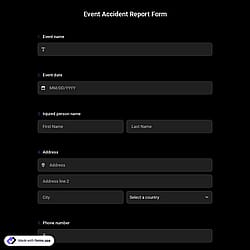 Event Accident Report Form