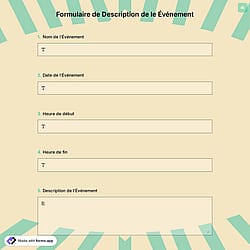 Formulaire de Description de le Événement