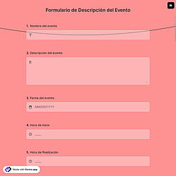Formulario de Descripción del Evento