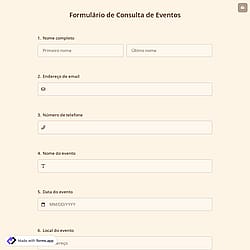 Formulário de Consulta de Eventos