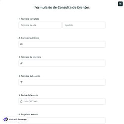 Formulario de Consulta de Eventos