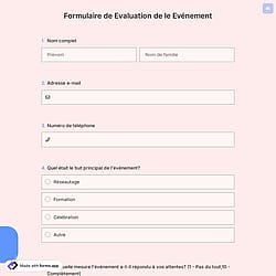 Formulaire d'évaluation d'événement